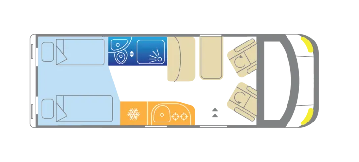 Grundriss Tag Megamobil MEGA SPORT 640 PEUGEOT 165 PS KW