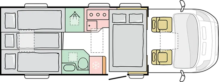Grundriss Nacht Adria Matrix Axess 650 DL