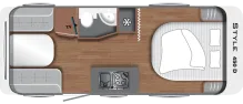 Grundriss Tag LMC Style 450 D - Abverkaufsstück- Hubdach