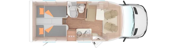 Tagesgrundriss Weinsberg CaraCompact 640 MEG