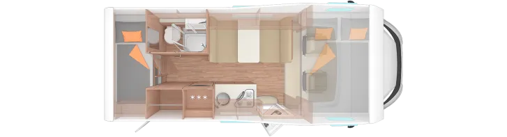 Grundriss Tag Weinsberg CaraHome 600 DKG Sofort verfügbar