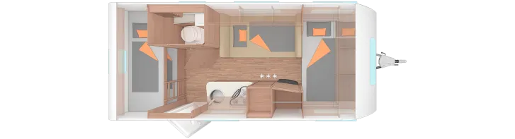 Grundriss Nacht Weinsberg CaraOne 480 QDK Sofort verfügbar