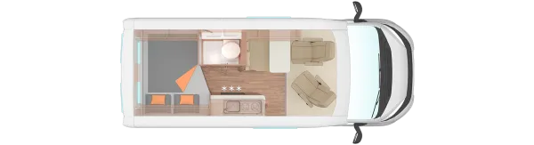 Tagesgrundriss Weinsberg CaraBus 540 MQ