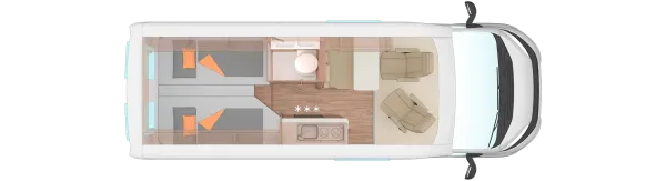 Tagesgrundriss Weinsberg CaraBus 600 ME