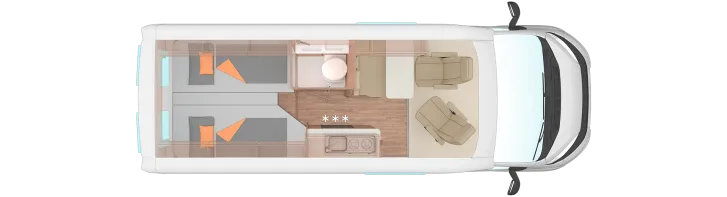 Grundriss Tag Weinsberg CaraBus 600 ME