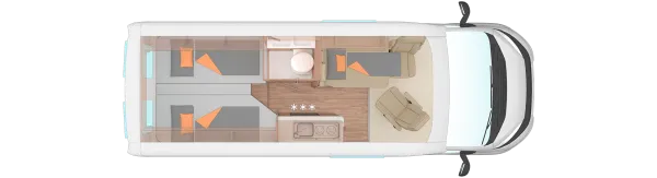 Nachtgrundriss Weinsberg CaraBus 600 ME