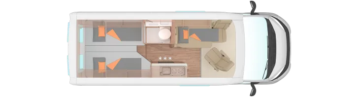 Grundriss Nacht Weinsberg CaraBus 600 ME