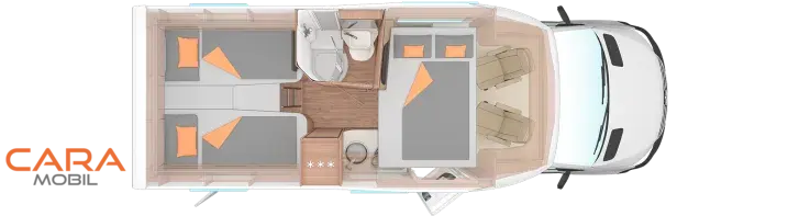 Grundriss Nacht Weinsberg CaraCompact Suite 640 MEG EDITION [PEPPER] Sofort verfügbar