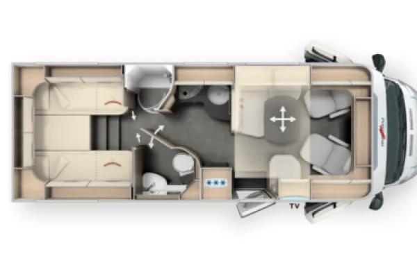 Tagesgrundriss Malibu T 490 LE Touring