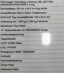 Fahrzeugbild Weinsberg CaraOne 390 QD #12