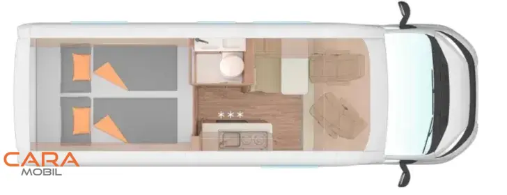 Grundriss Nacht Weinsberg CaraTour 630 MEG [OUTLAW] Sofort verfügbar