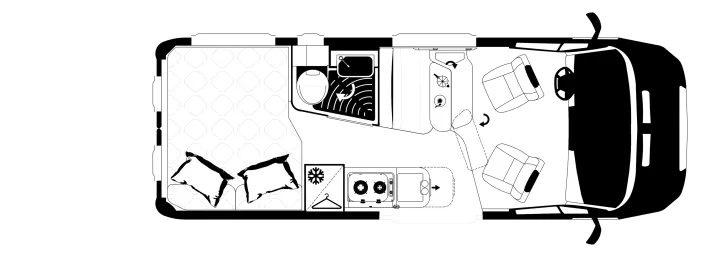 Grundriss Tag Mobilvetta Admiral K 5.1 Campervan Kat. 3