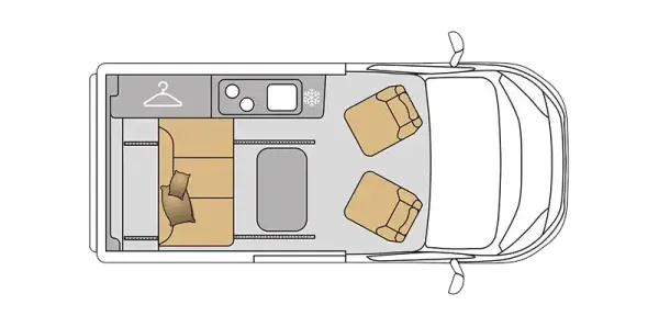 Tagesgrundriss Mooveo Campervan 3XL Tagesgrundriss Mooveo Campervan 3XL