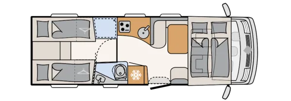 Tagesgrundriss Dethleffs Esprit I 7150-2 EB