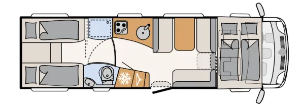 Tagesgrundriss Dethleffs Globetrotter XXL A 9000-2 EB