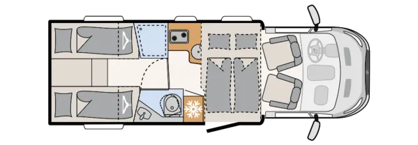 Tagesgrundriss Dethleffs Just Go! T 7055 EB