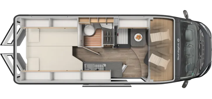 Grundriss Tag Sunlight Camper Van CLIFF 640 Adventure Edition