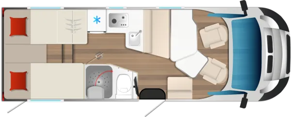 Tagesgrundriss Bürstner Campeo TD 691 G