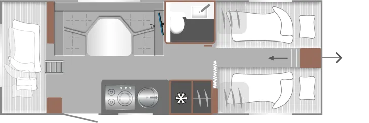 Grundriss Tag LMC Videro 530 K Stockbettwagen