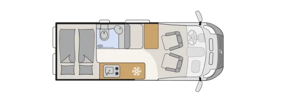 Tagesgrundriss Dethleffs Globetrail 600 DK
