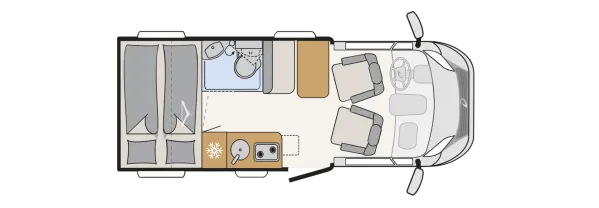 Tagesgrundriss Dethleffs Globebus Camp T 1