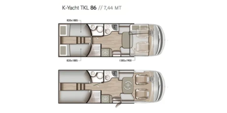 Grundriss Tag Mobilvetta K-Yacht Tekno Line 86