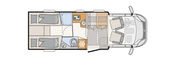 Tagesgrundriss Dethleffs Trend T 7057 EB