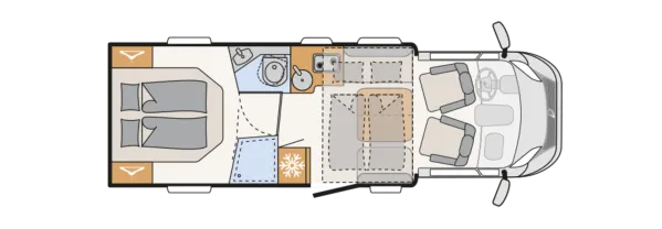Tagesgrundriss Dethleffs Trend T 7057 DBL