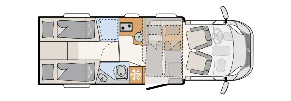 Tagesgrundriss Dethleffs Just Camp T 7052 EB