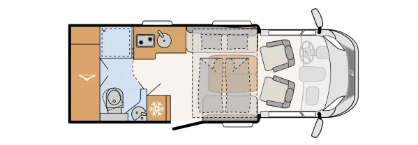 Tagesgrundriss Dethleffs Just Camp T 6762