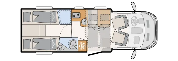 Tagesgrundriss Dethleffs Just Go! T 7055 EB