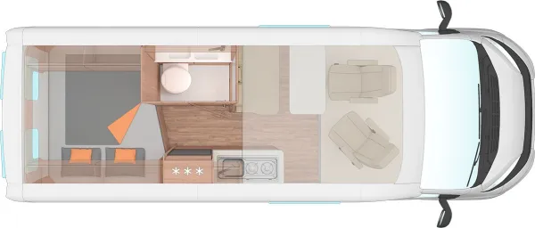 Tagesgrundriss Weinsberg CaraBus 600 DQ EDITION [FIRE]