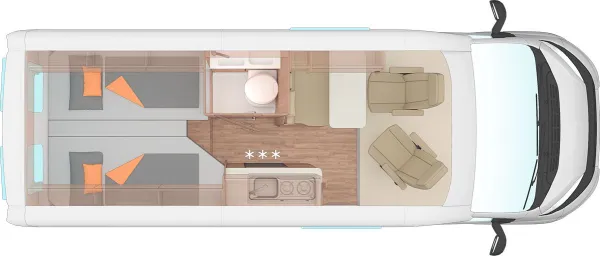 Tagesgrundriss Weinsberg CaraBus 600 ME EDITION [FIRE]