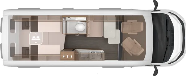 Tagesgrundriss Knaus BoxLife 630 ME Platinum Selection Tagesgrundriss Knaus BoxLife 630 ME Platinum Selection