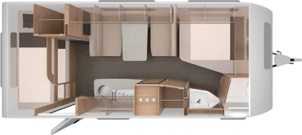 Tagesgrundriss Knaus Südwind 540 FDK 60 Years