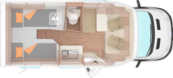 Nachtgrundriss Weinsberg CaraLoft 600 MEG