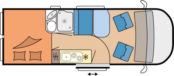 Tagesgrundriss Hobby ONTOUR Van 600 FT