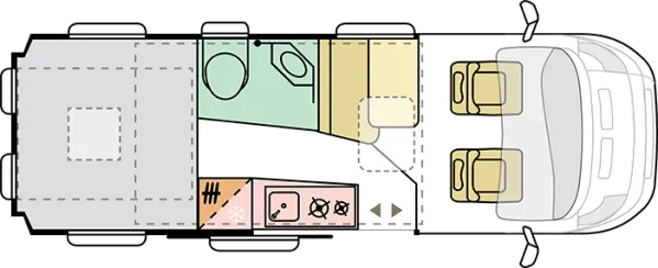 Tagesgrundriss Adria Twin 640 SGX 60 Years mit Aufstelldach
