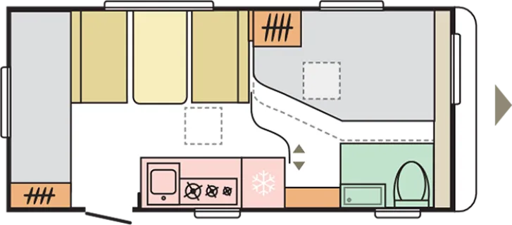 Grundriss Tag Adria Aviva 472 PK mit Stockbetten