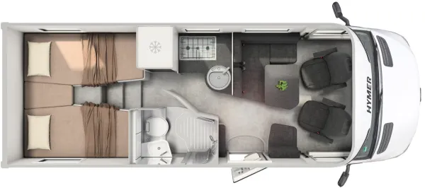 Tagesgrundriss Hymer B-Klasse MC T 600