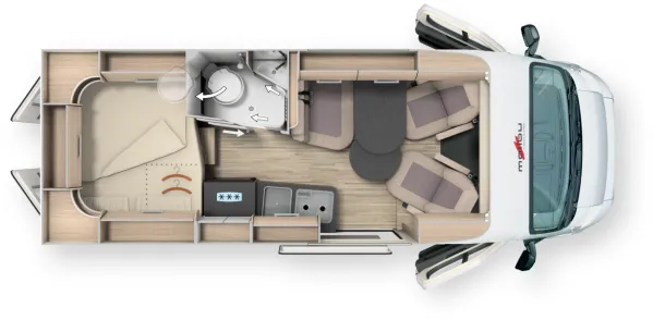 Tagesgrundriss Malibu Van Diversity 600 DB K
