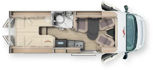 Tagesgrundriss Malibu Van Diversity 640 LE K charming coupé