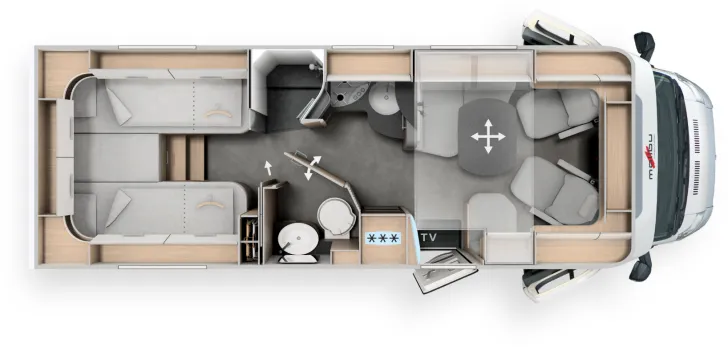 Grundriss Tag Malibu T 470 RB-LE „K“ comfort 4.2t
