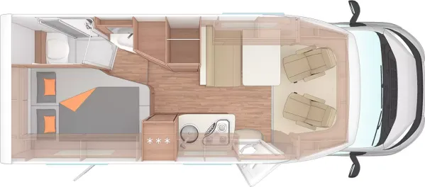 Tagesgrundriss Weinsberg CaraCompact 600 MF