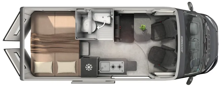 Grundriss Tag Hymer Camper Van Redwood 601