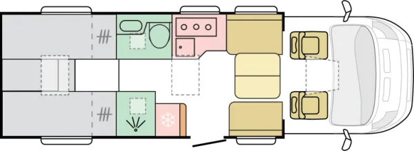 Tagesgrundriss Adria Coral 670 DL 60 Years
