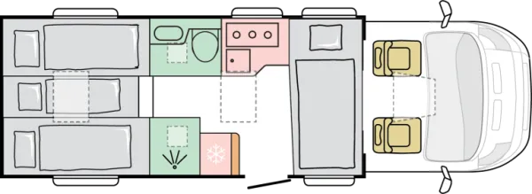 Nachtgrundriss Adria Coral 670 DL 60 Years