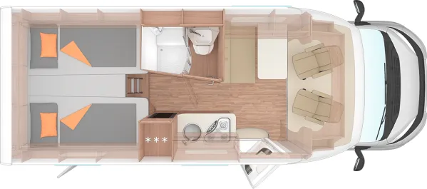 Nachtgrundriss Weinsberg CaraSuite 650 MEG