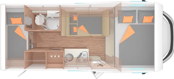 Nachtgrundriss Weinsberg CaraHome 600 DKG