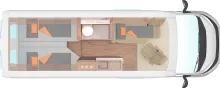 Grundriss Nacht Weinsberg CaraBus 630 ME EDITION [FIRE] Outlow